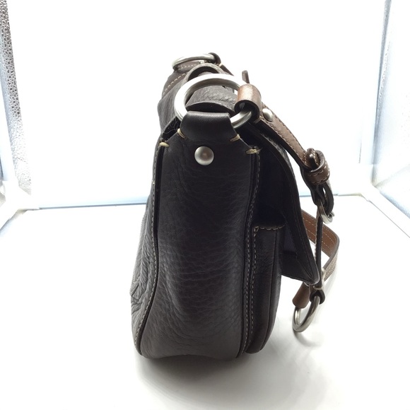 COACH Chelsea C0773-F10893 brown pebbled leather shoulder bag, purple inside. - Picture 5 of 16